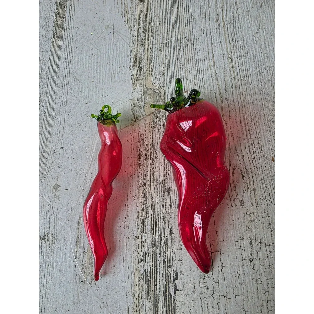 Glass chili ornament pepper vegetable fruit Xmas tree unique Italian‎ style